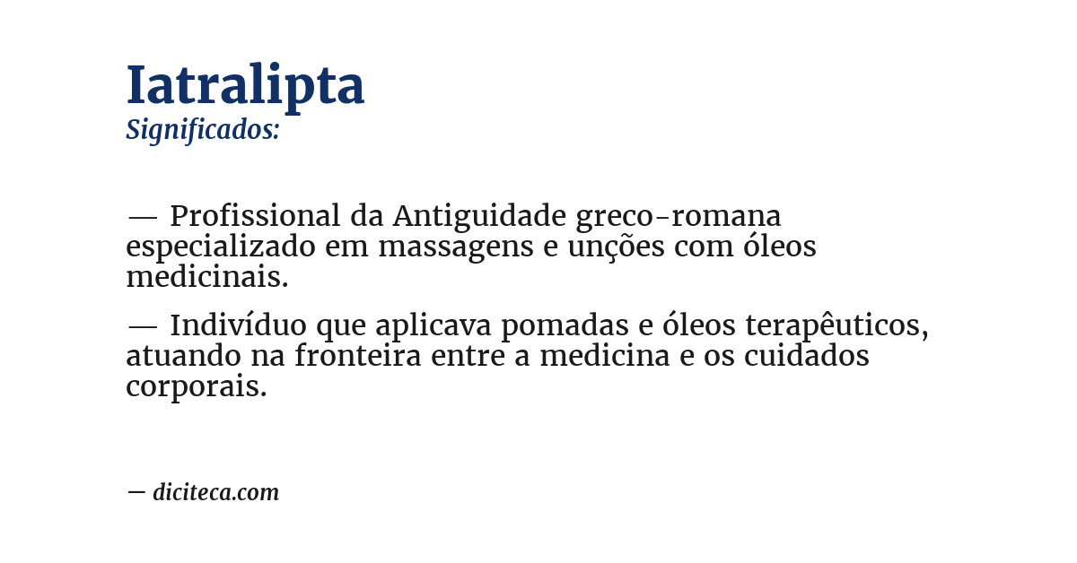 Significado de iatralipta