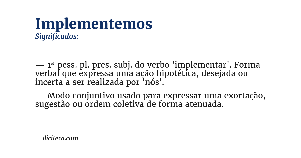 Significado de implementemos