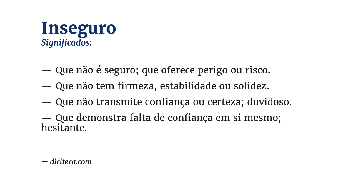 Significado de inseguro