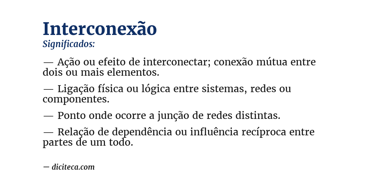 Significado de interconexão