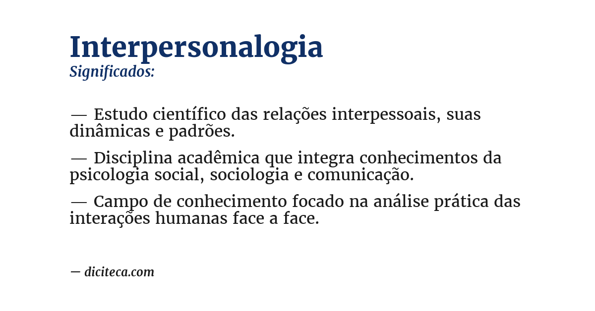 Significado de interpersonalogia