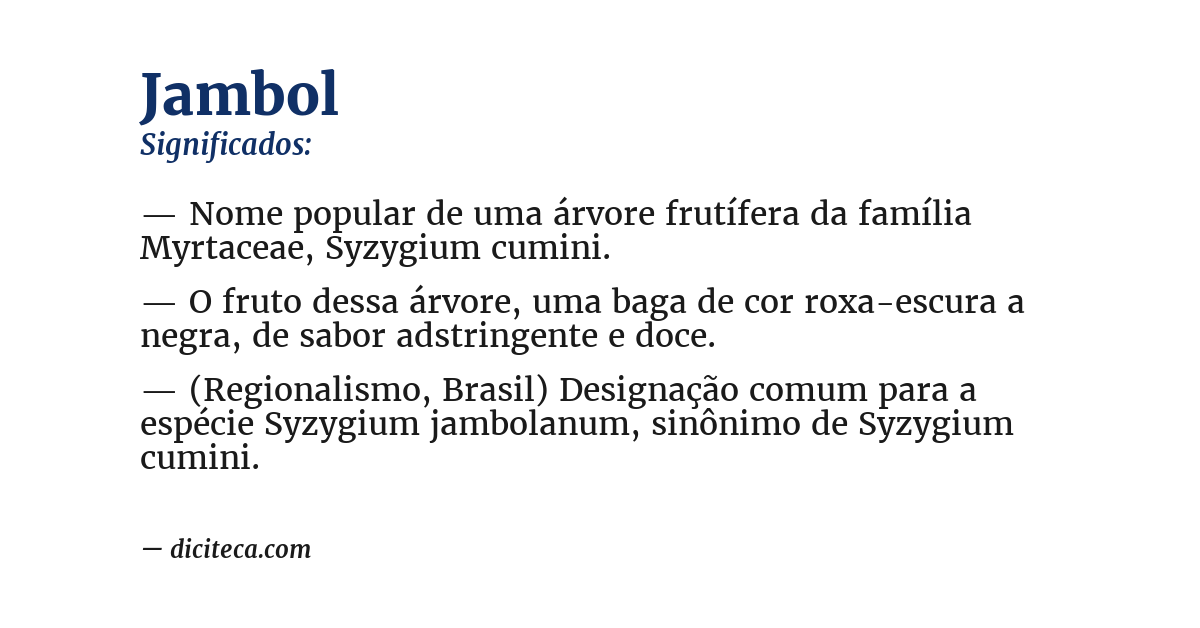 Significado de jambol
