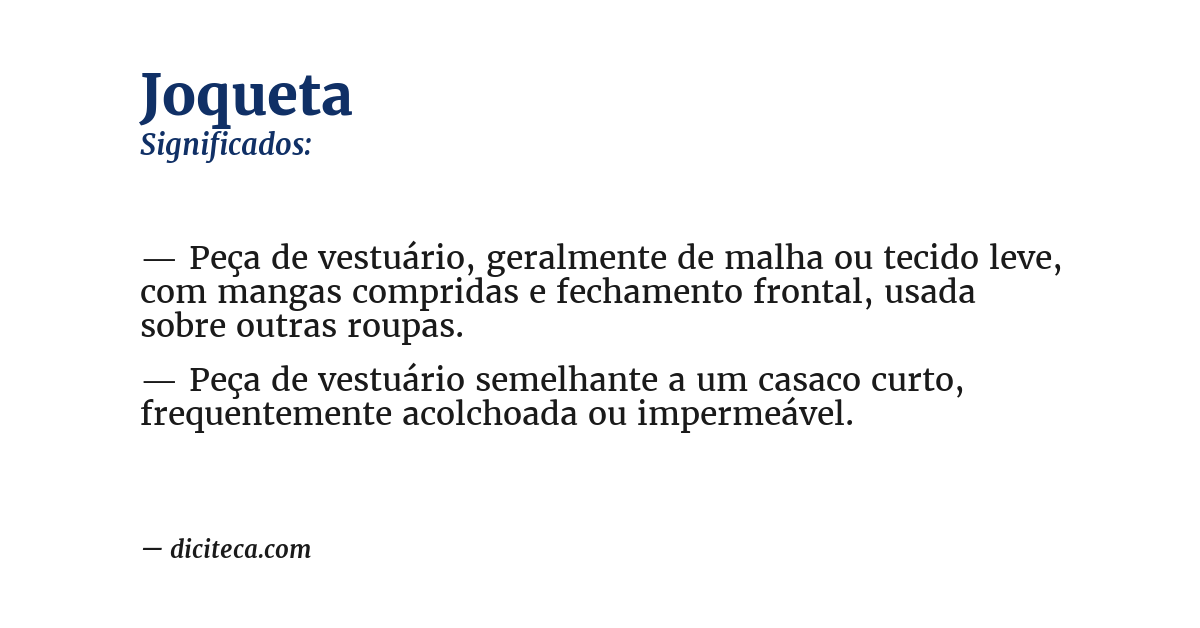 Significado de joqueta
