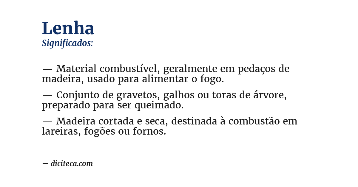 Significado de lenha