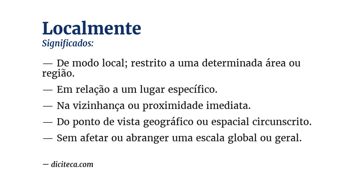 Significado de localmente