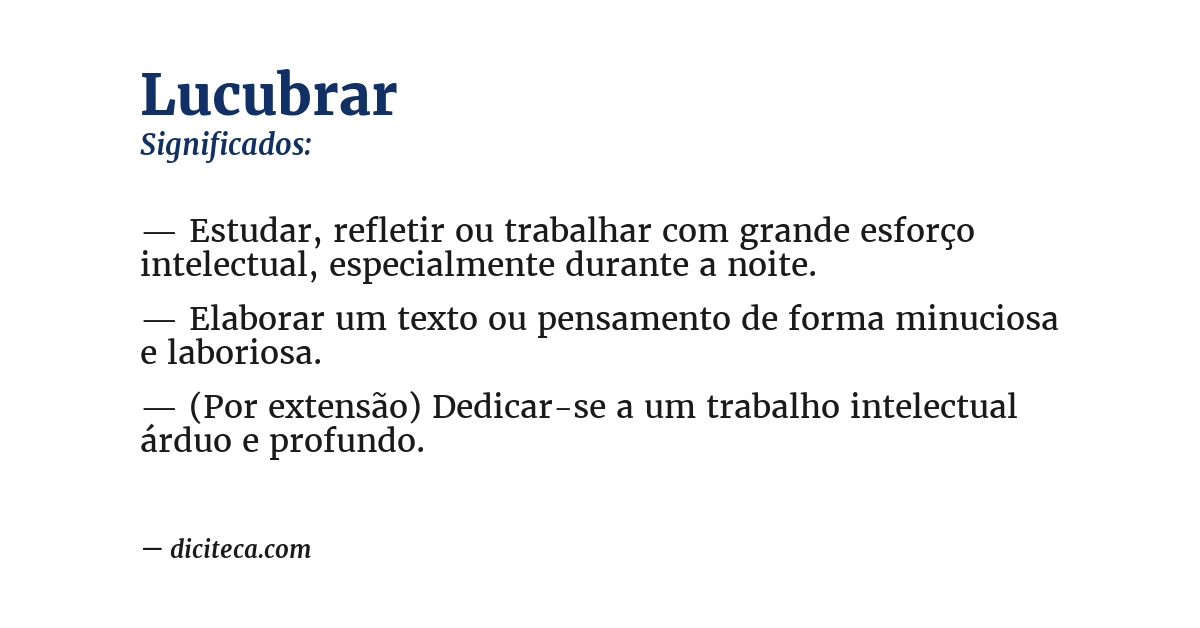 Significado de lucubrar