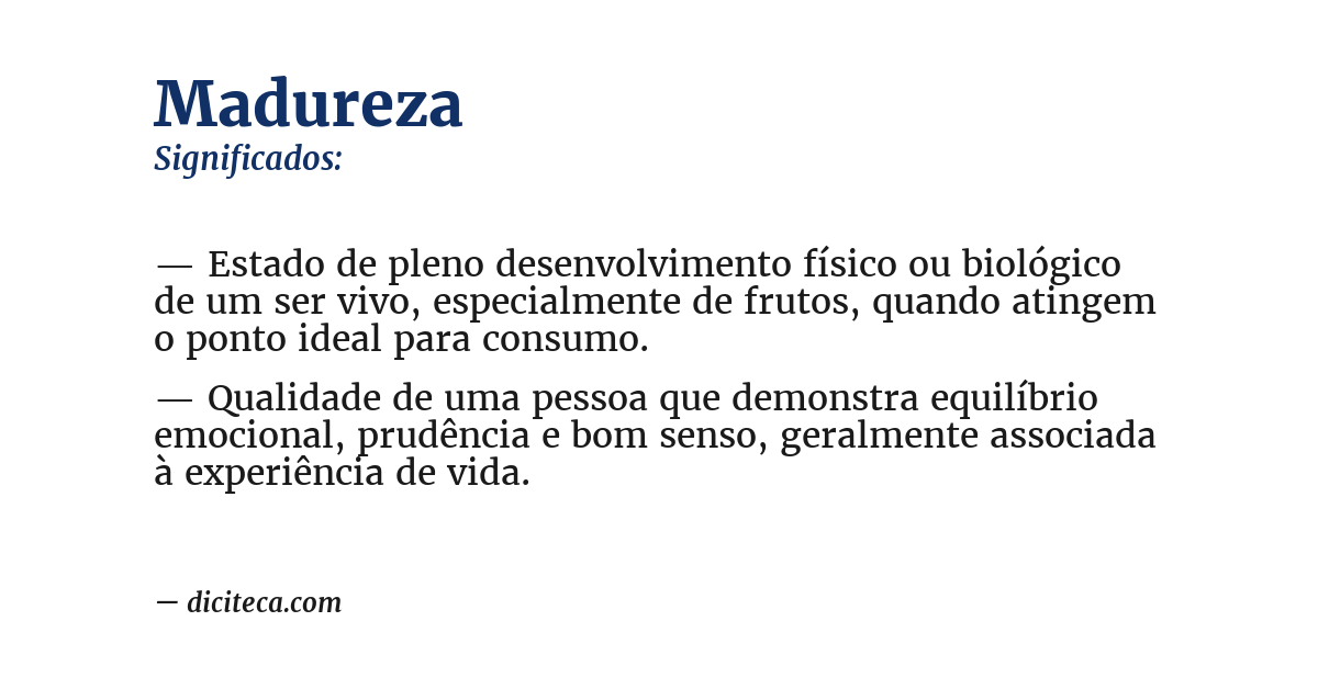 Significado de madureza