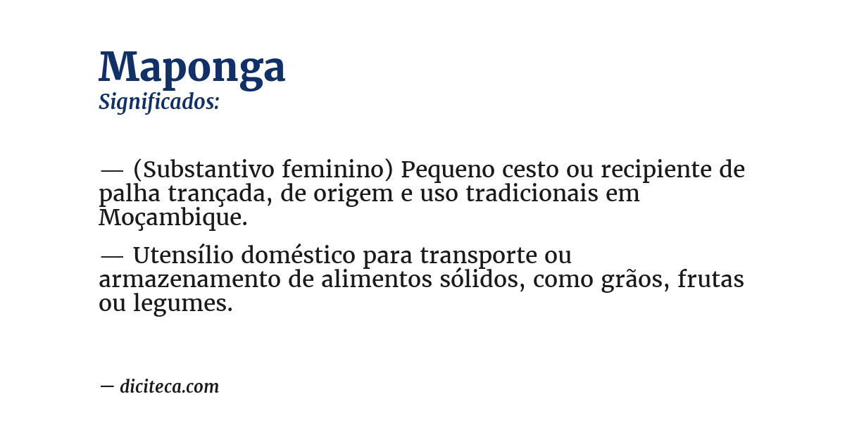 Significado de maponga