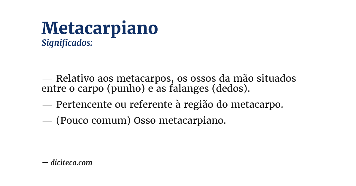 Significado de metacarpiano