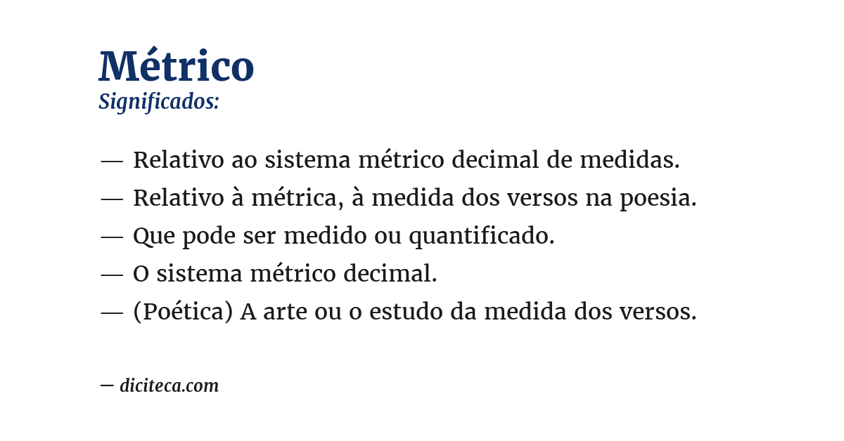 Significado de métrico