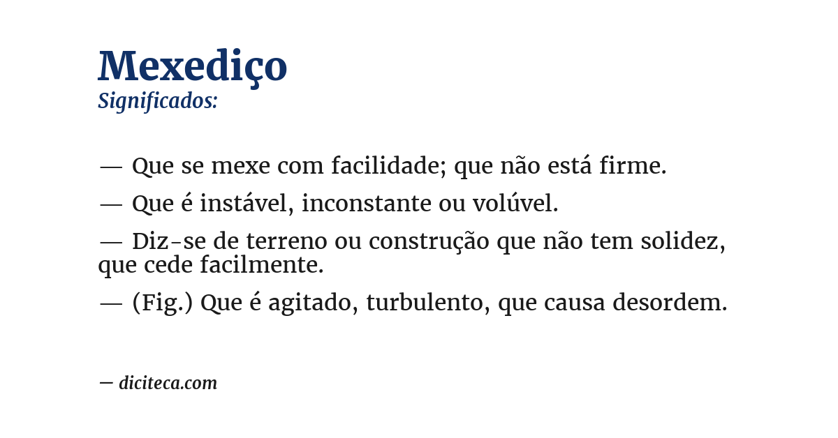 Significado de mexediço