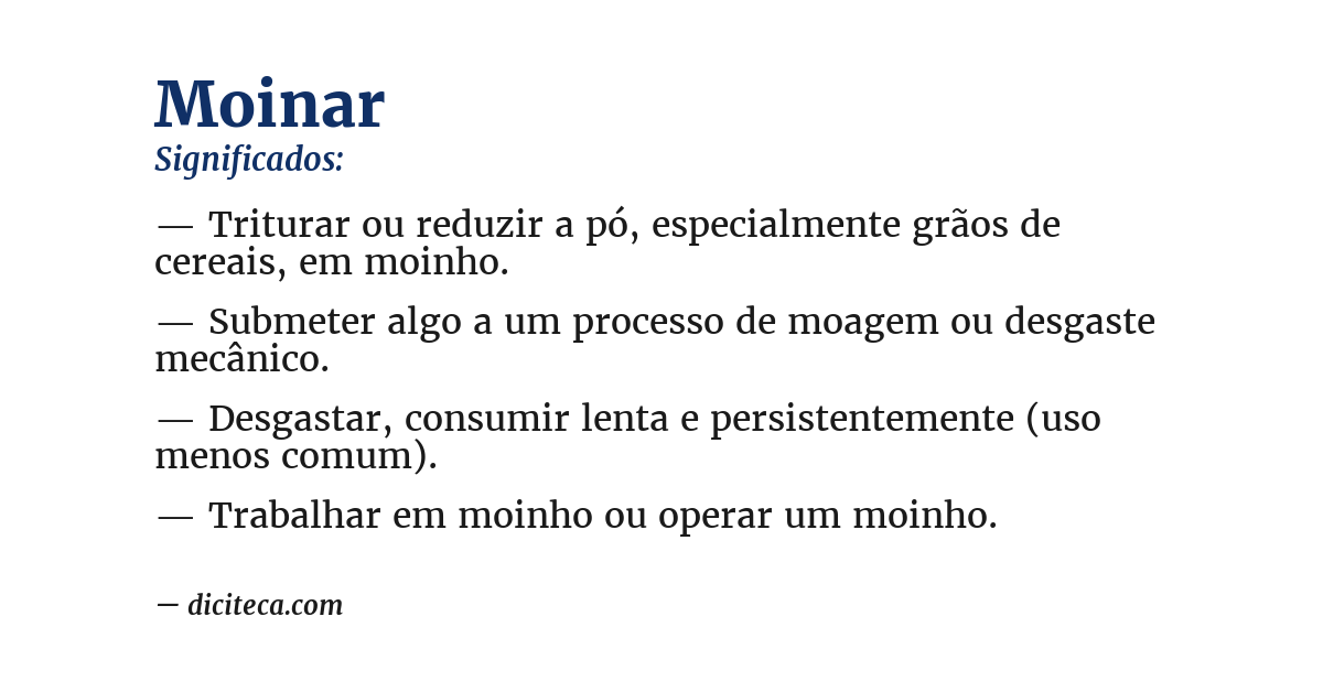 Significado de moinar