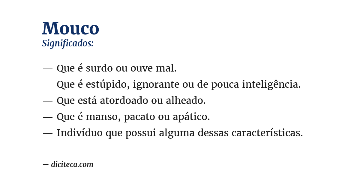 Significado de mouco