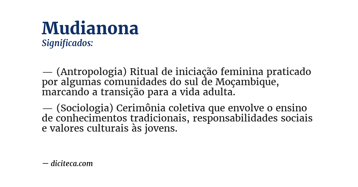 Significado de mudianona