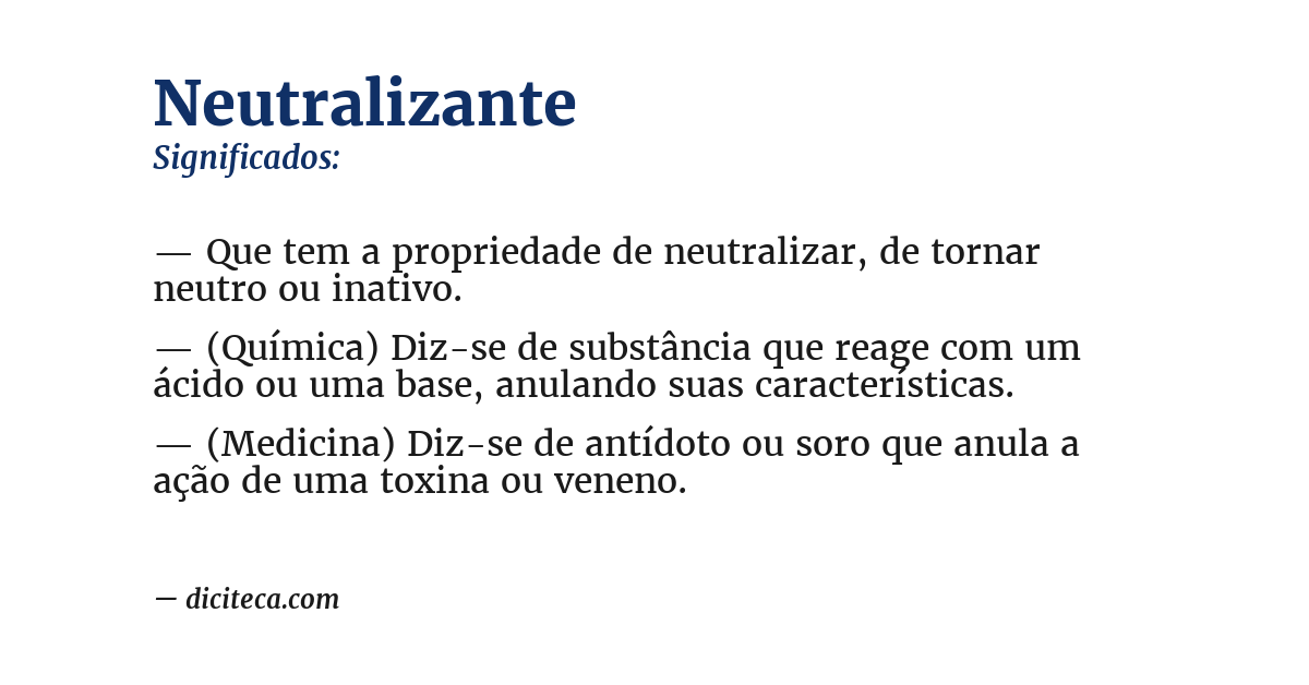 Significado de neutralizante