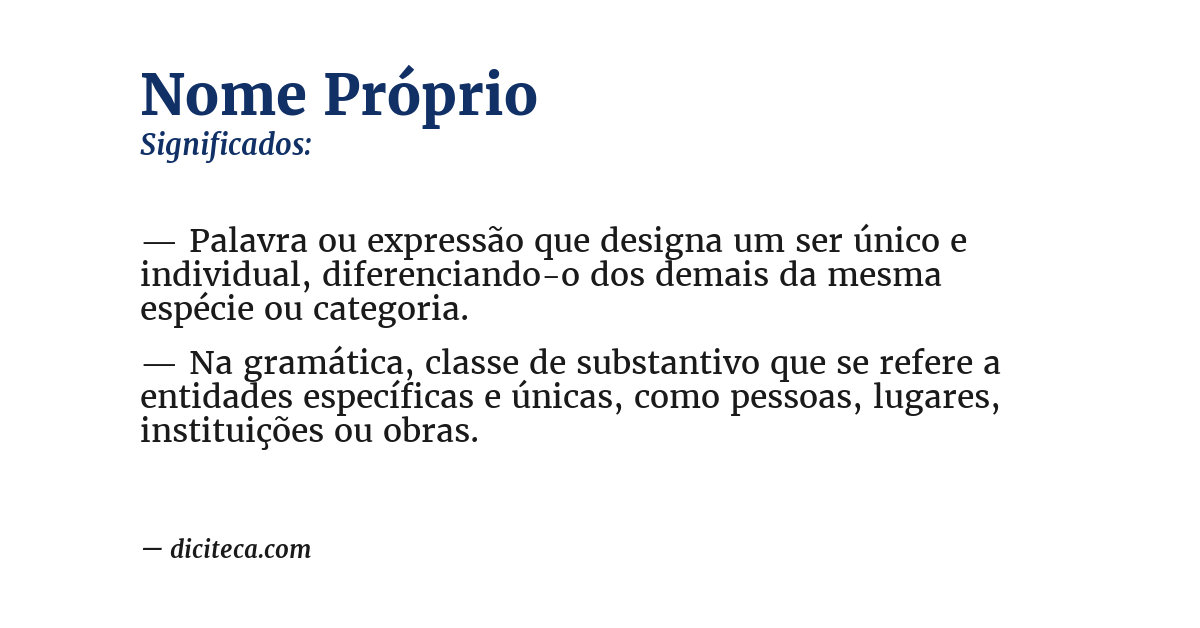 Significado de nome próprio