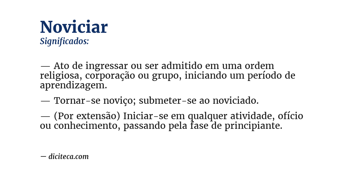 Significado de noviciar