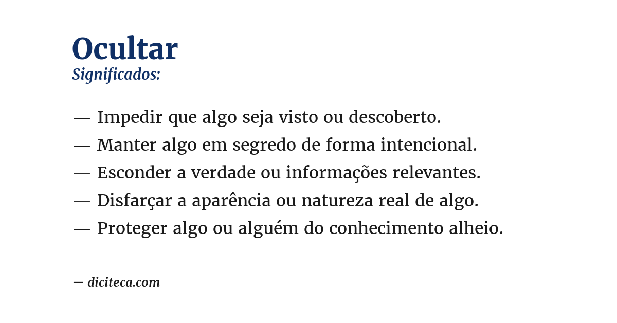 Significado de ocultar