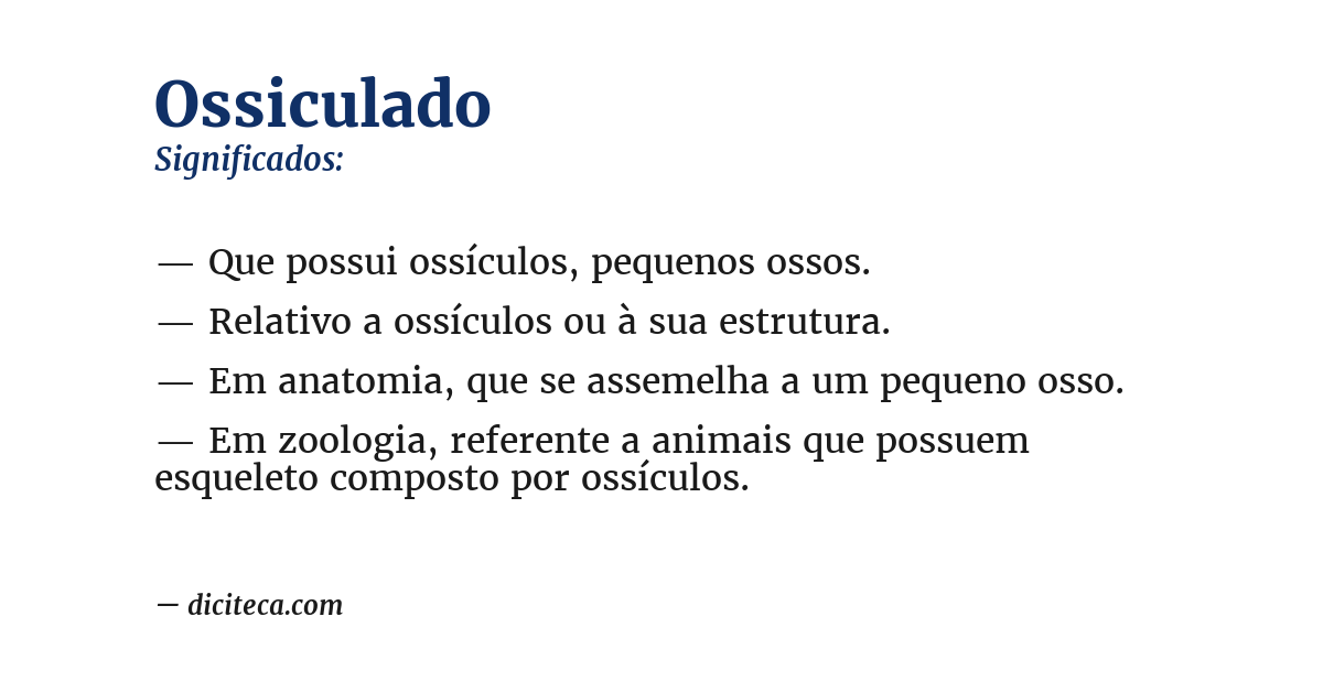 Significado de ossiculado