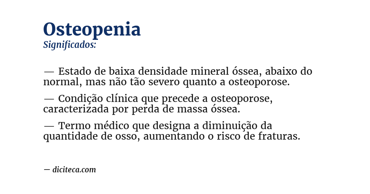 Significado de osteopenia