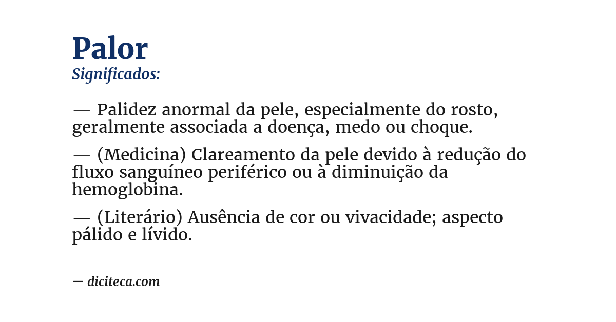 Significado de palor