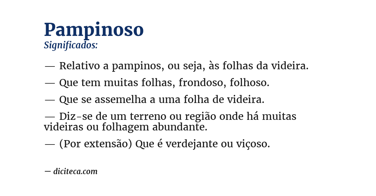 Significado de pampinoso