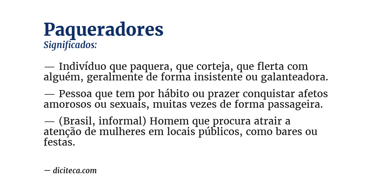 Significado de paqueradores