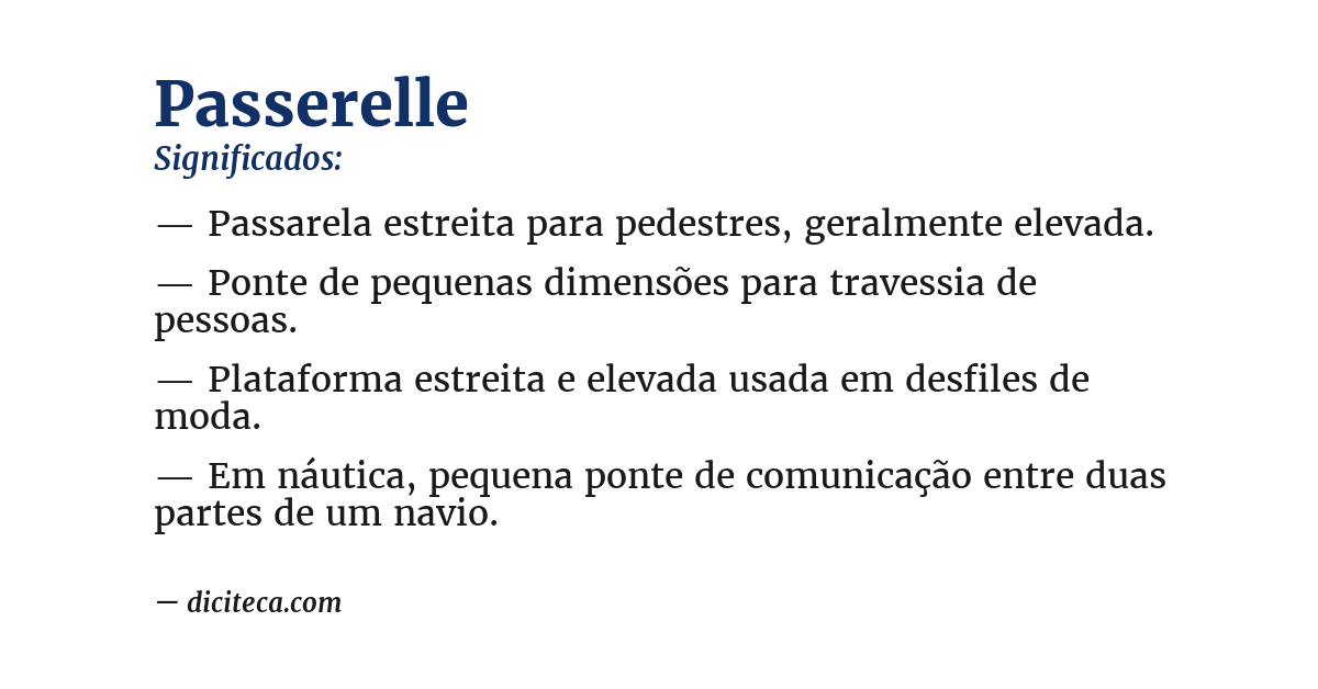 Significado de passerelle