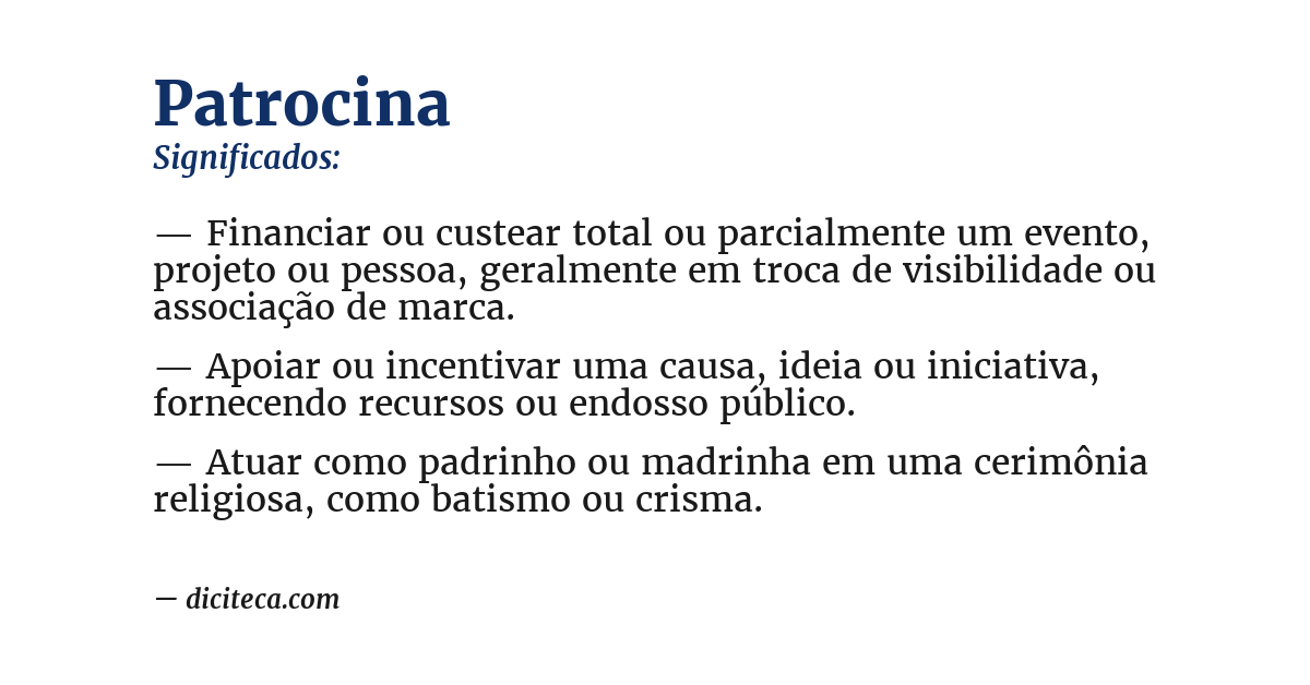 Significado de patrocina