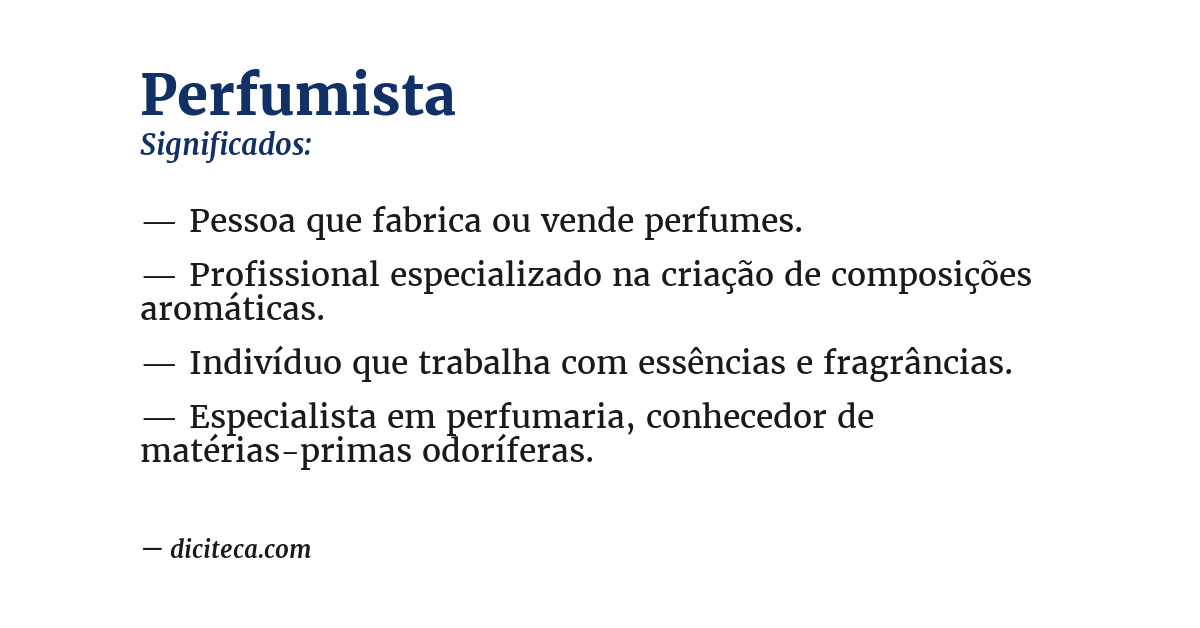 Significado de perfumista