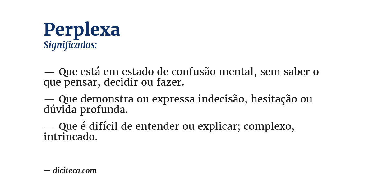 Significado de perplexa
