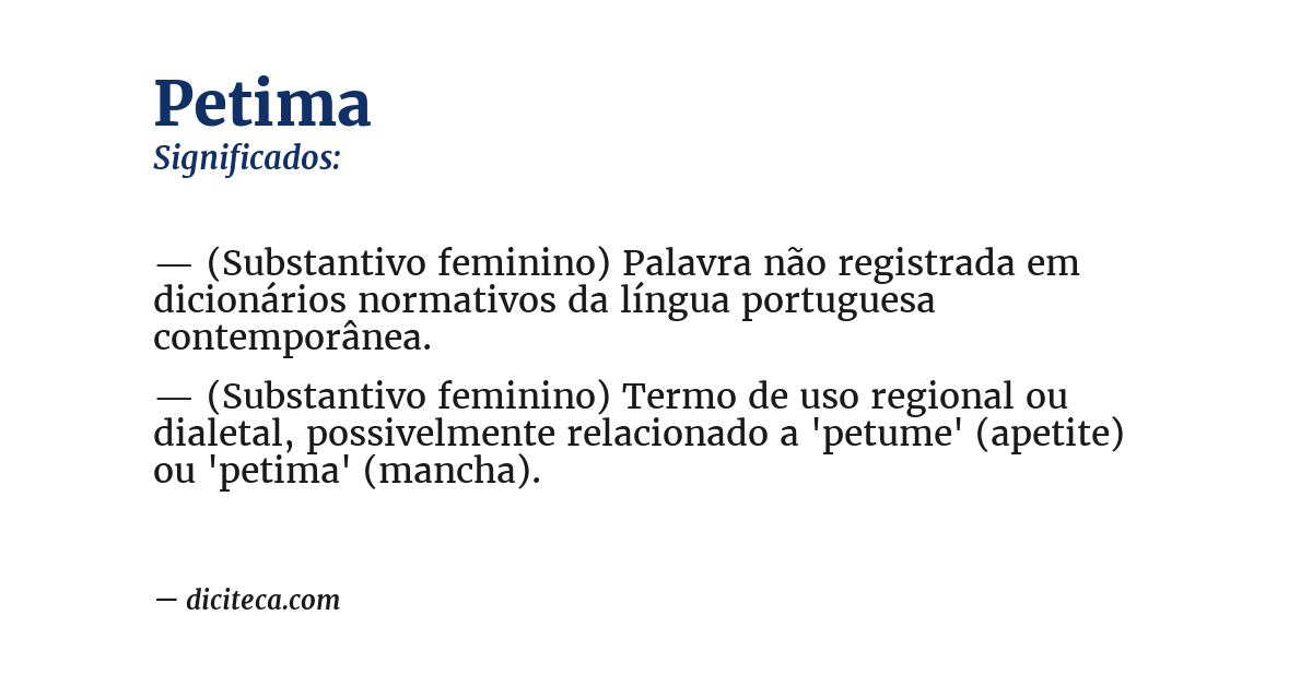 Significado de petima
