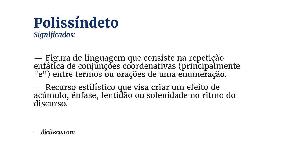 Significado de polissíndeto