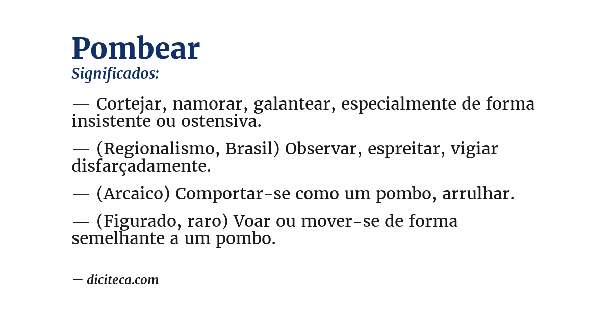 Significado de pombear