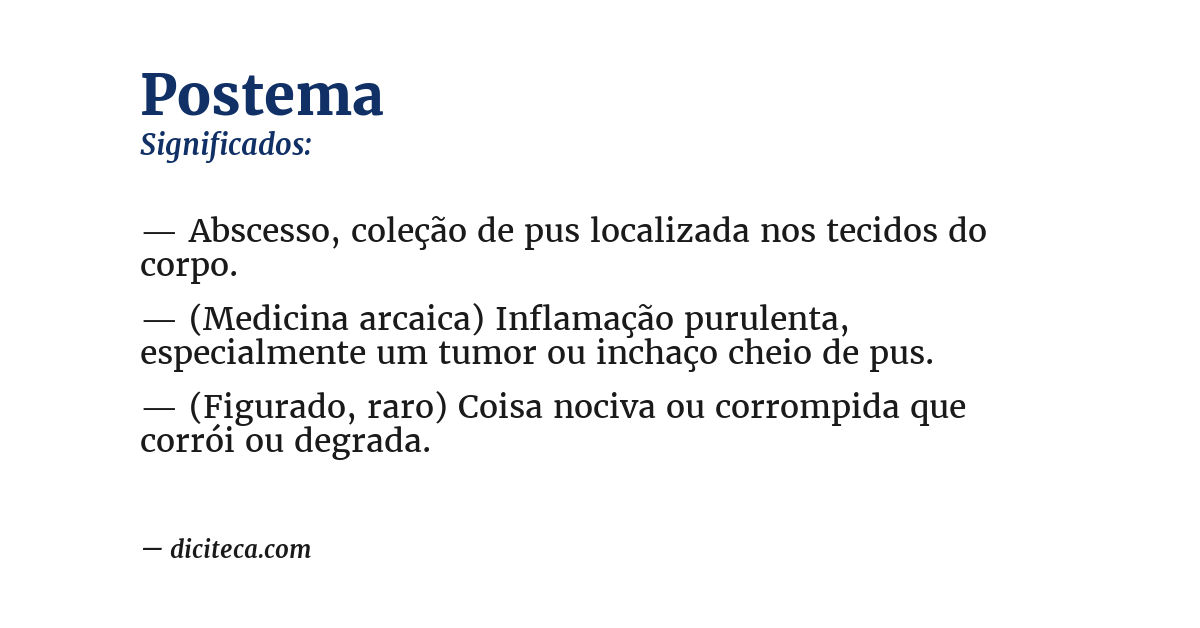 Significado de postema