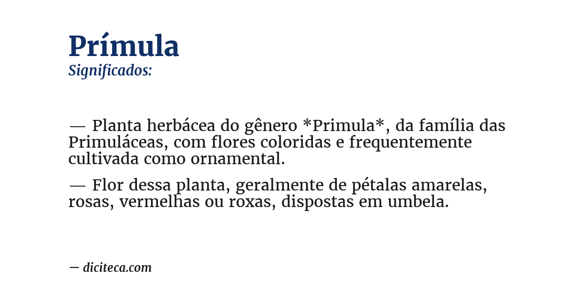 Significado de prímula