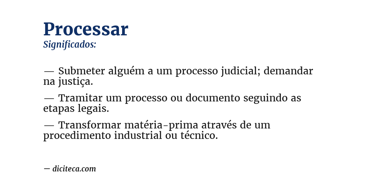 Significado de processar
