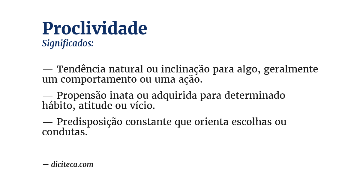Significado de proclividade