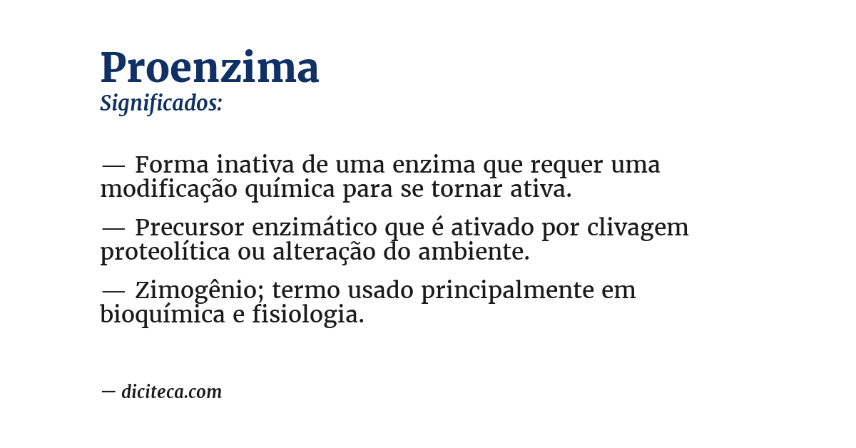 Significado de proenzima