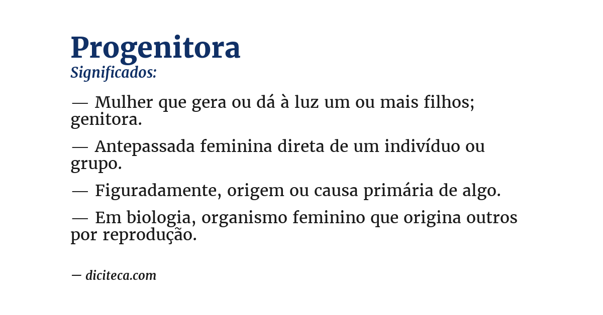 Significado de progenitora