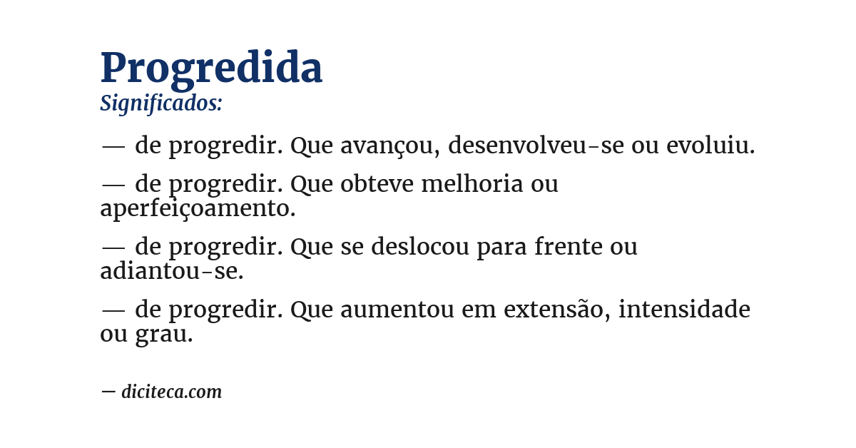 Significado de progredida