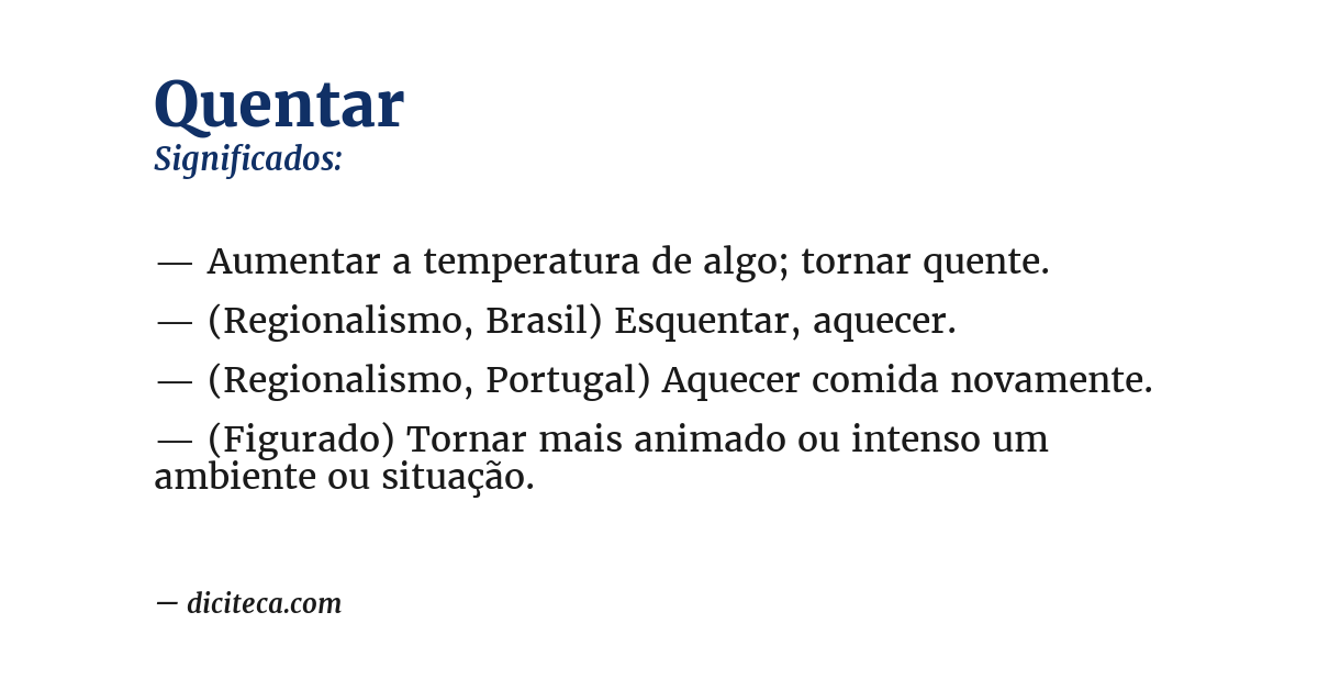 Significado de quentar