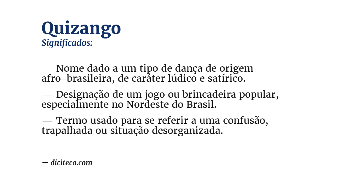 Significado de quizango