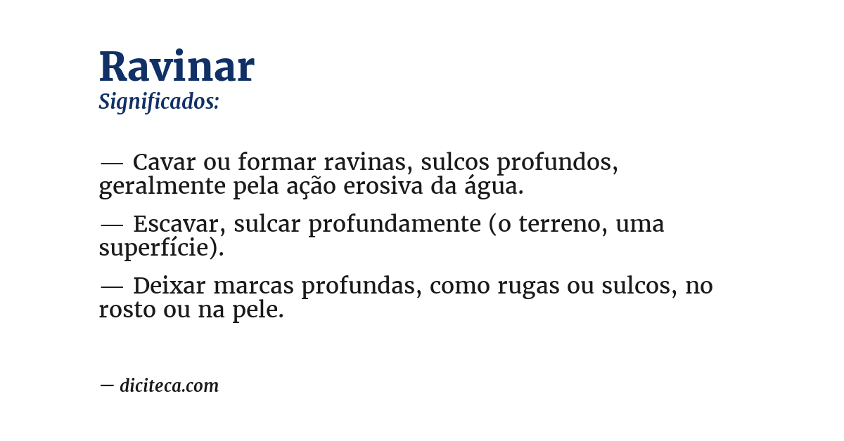 Significado de ravinar