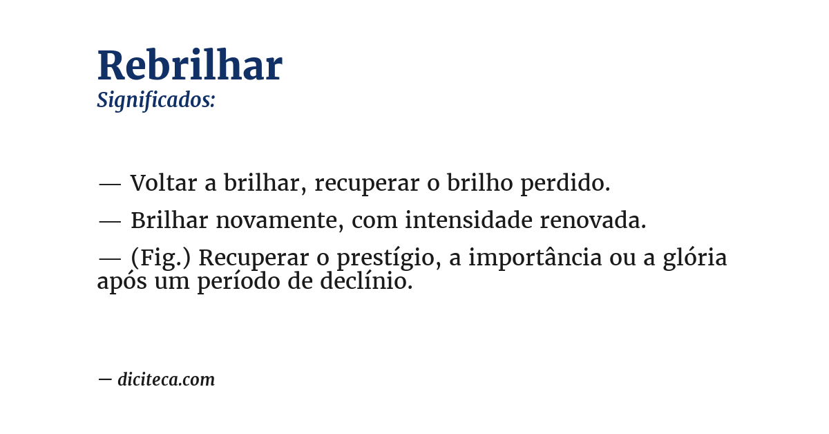 Significado de rebrilhar