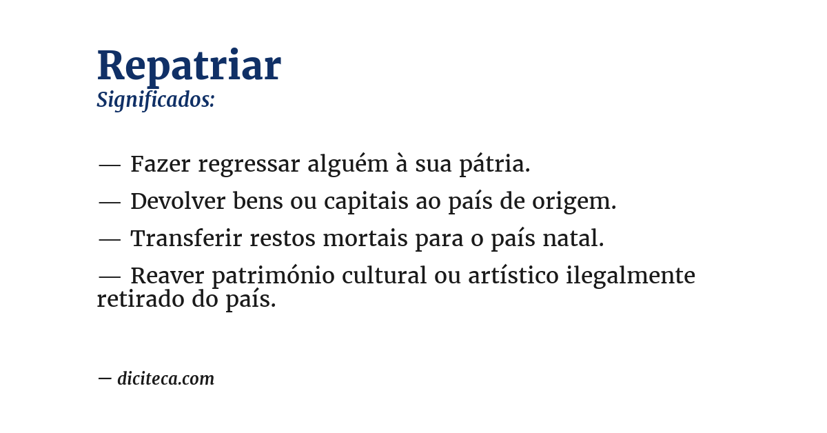 Significado de repatriar