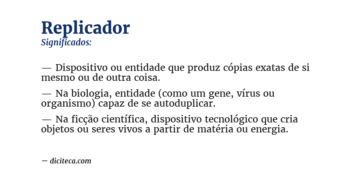 Significado de replicador