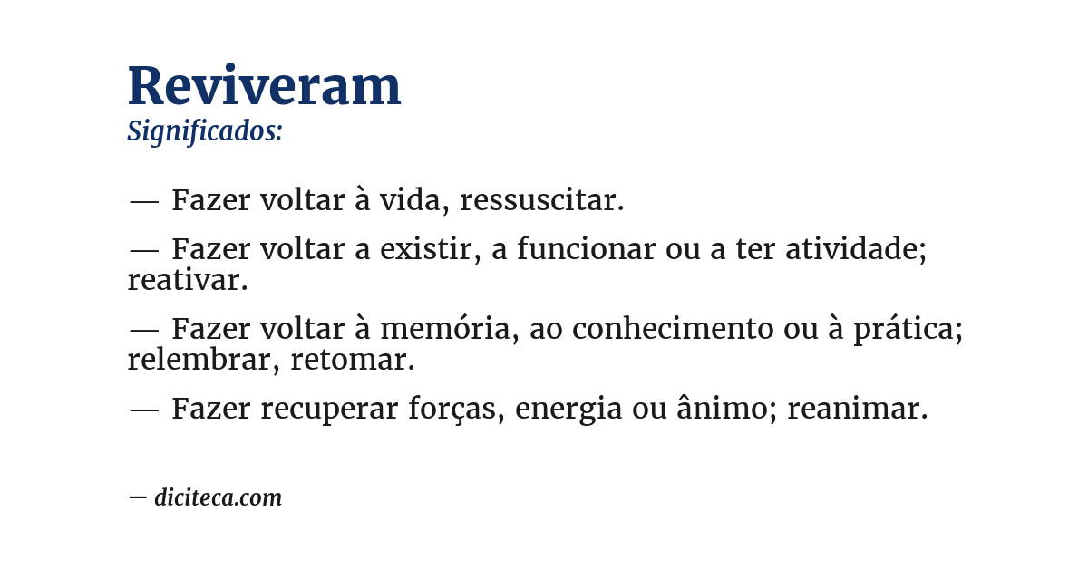 Significado de reviveram