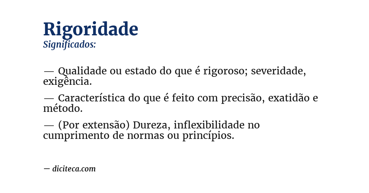 Significado de rigoridade