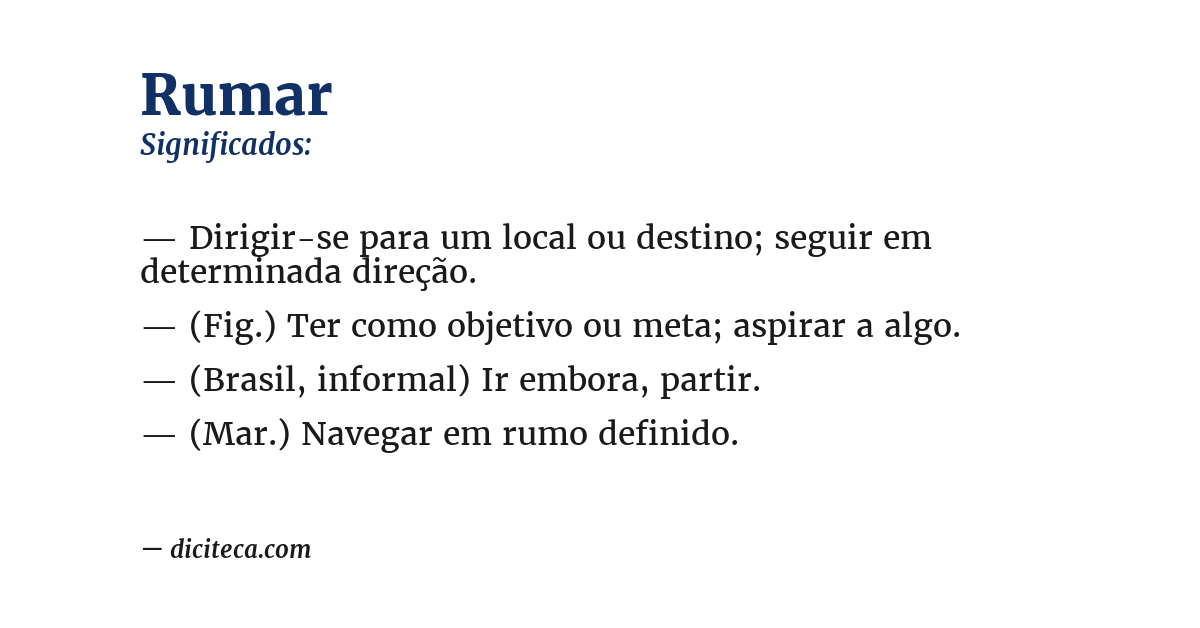 Significado de rumar